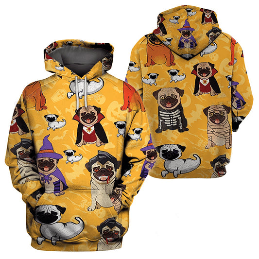 Halloween Pug Art – 3D Hoodie