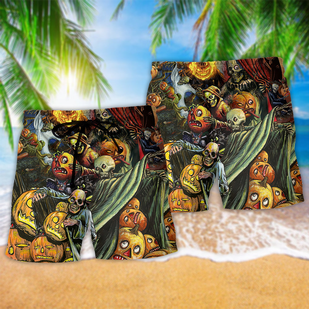 Halloween Night Pumpkin Scary - Beach Short