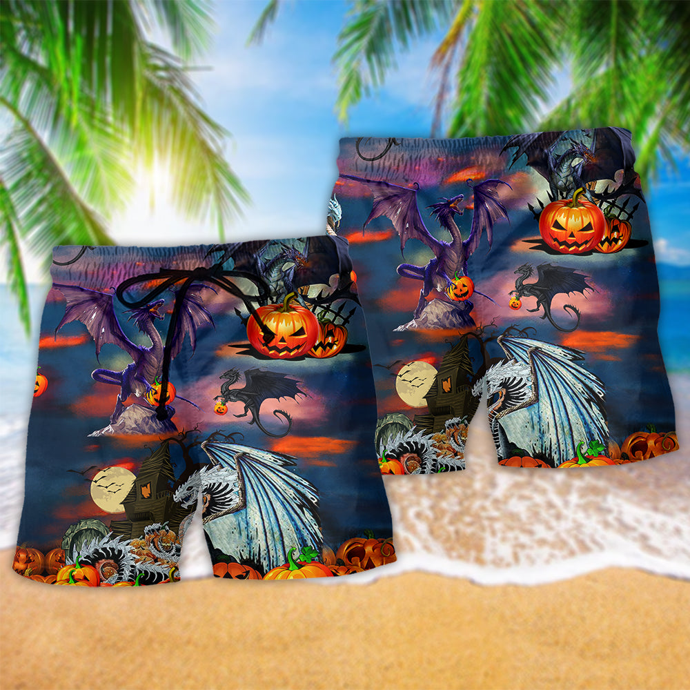 Halloween Dragon Treasure Guardian Art - Beach Short