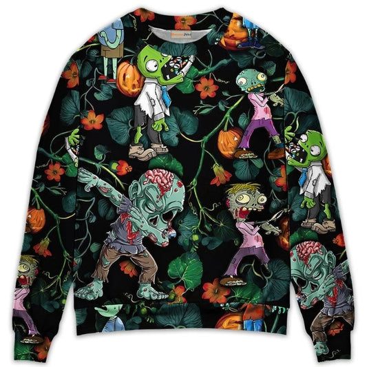 Halloween Tropical Pumpkin Fantasy Art – Sweater - Ugly Christmas Sweater