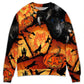 Halloween Wolf Pumpkin Fantasy Art – Sweater - Ugly Christmas Sweater