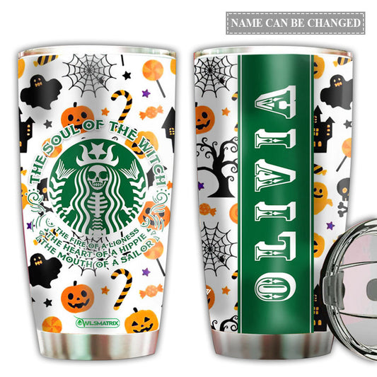 Halloween The Soul Of The Witch Personalized 20 Oz Tumbler For Coffee Travel And Daily Use