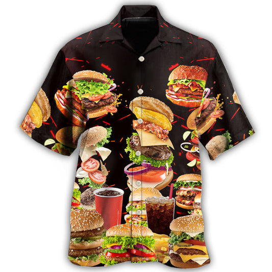 Hamburger Fast Food Lover Design – Hawaiian Shirt