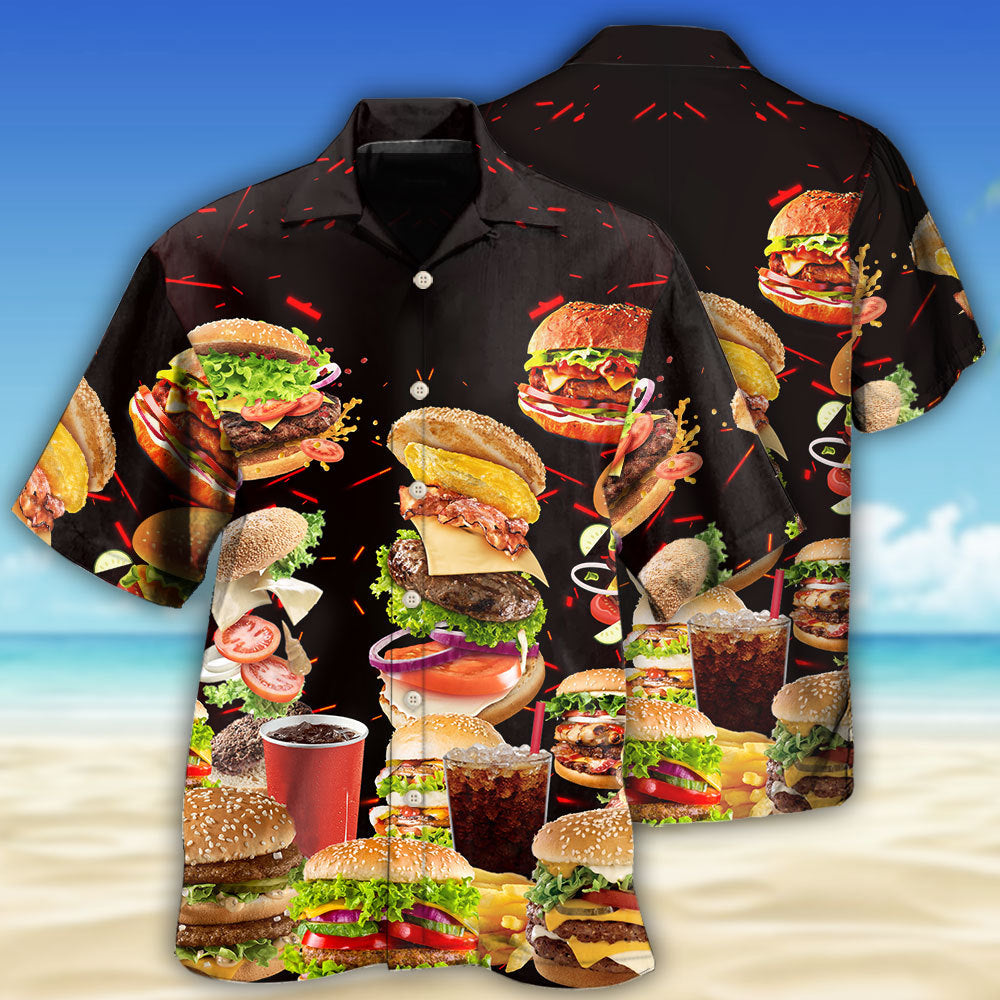 Hamburger Fast Food Lover Design – Hawaiian Shirt