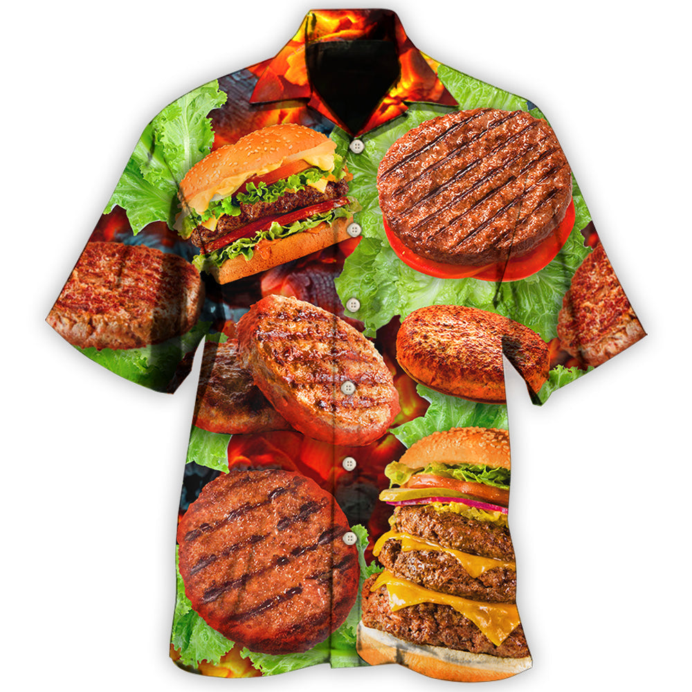 Hamburger Patty BBQ Food Art – Hawaiian Shirt