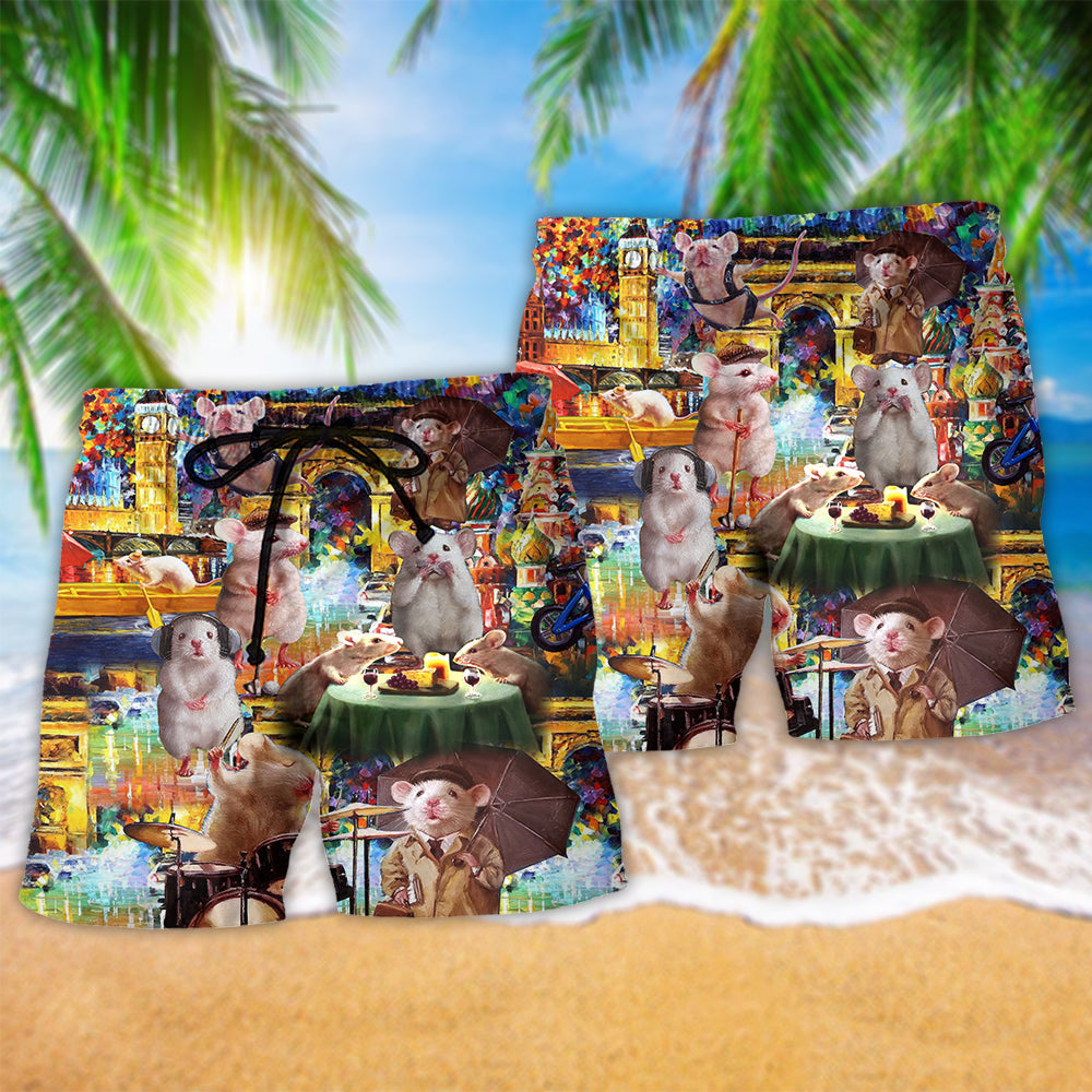 Traveling Hamster Adventure Art – Beach Short