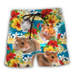 Hamster Cute Tropical Flowers - Beach Short