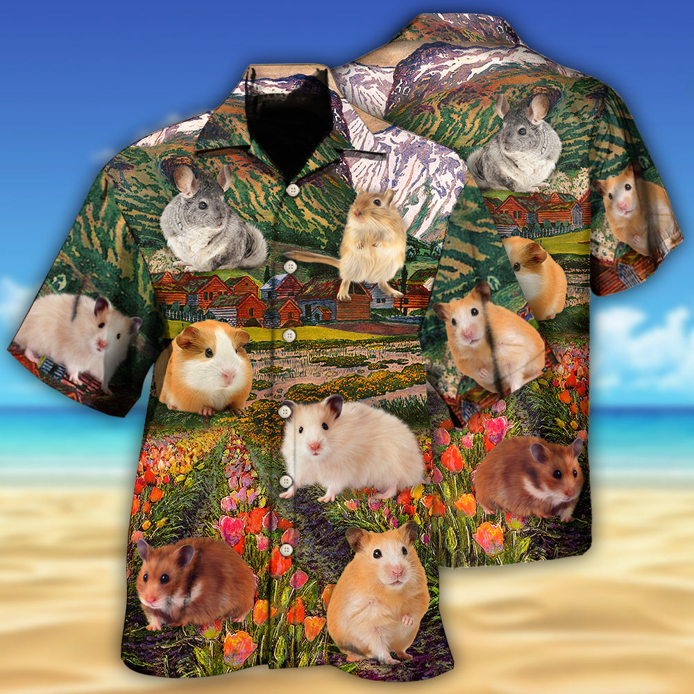 Hamster Cute Flower Style – Hawaiian Shirt