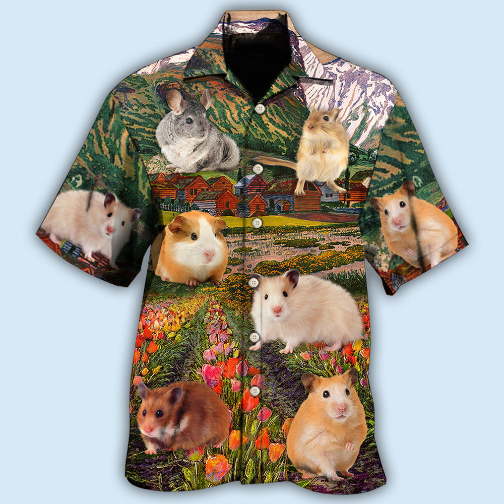 Hamster Cute Flower Style – Hawaiian Shirt