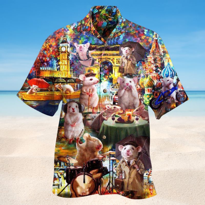 Hamster Traveling Around The World Edition – Hawaiian Shirt