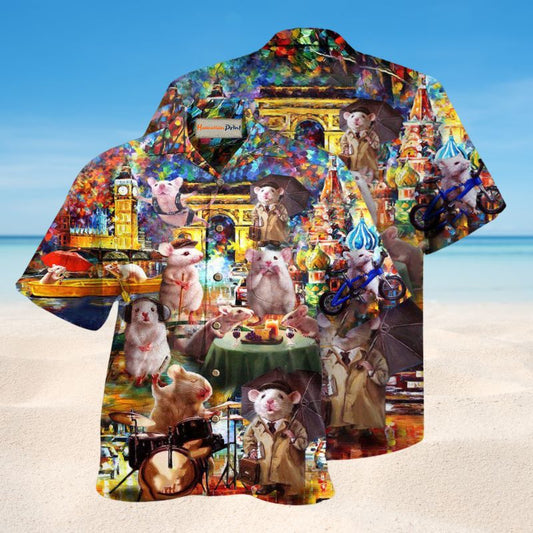 Hamster Traveling Around The World Edition – Hawaiian Shirt