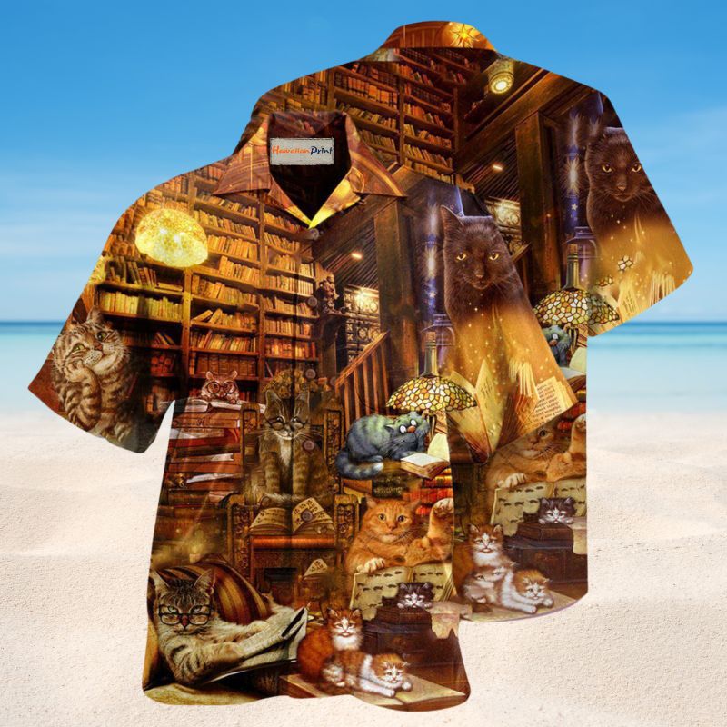 Happiness Is A Good Book And A Cat Edition – Hawaiian Shirt