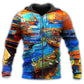 Harbor Sunset Boat Vintage - 3D Hoodie2