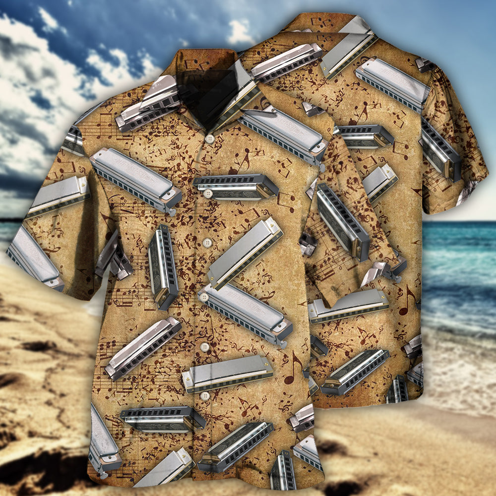 Harmonica Music Lover Style – Hawaiian Shirt