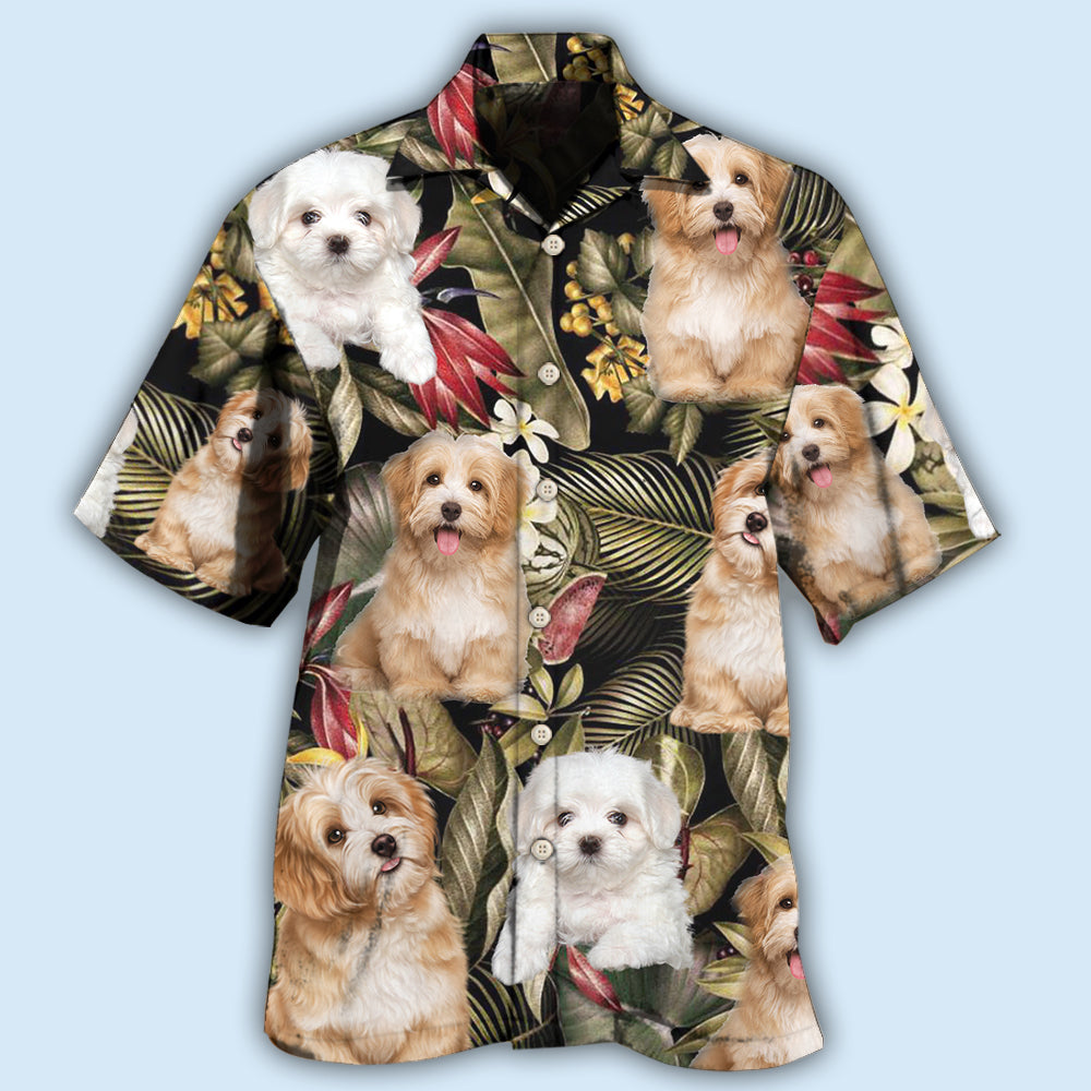 Havanese Dog Tropical Leaf Style – Hawaiian Shirt
