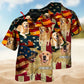 Golden Retriever America Sunset Photo Style 1 – Hawaiian Shirt