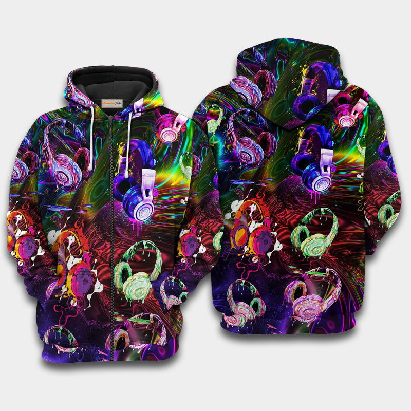 Headphone Music Lover Art – 3D Hoodie