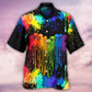 LGBT Rainbow Heart Skull Artistic - Hawaiian Shirt