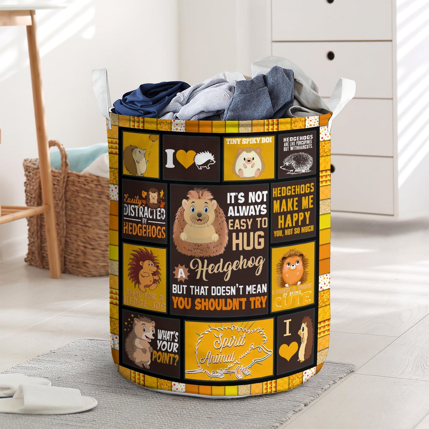 It's not always easy to hug Hedgehog - Laundry basket - LAUB07LIN260222-Owls Matrix