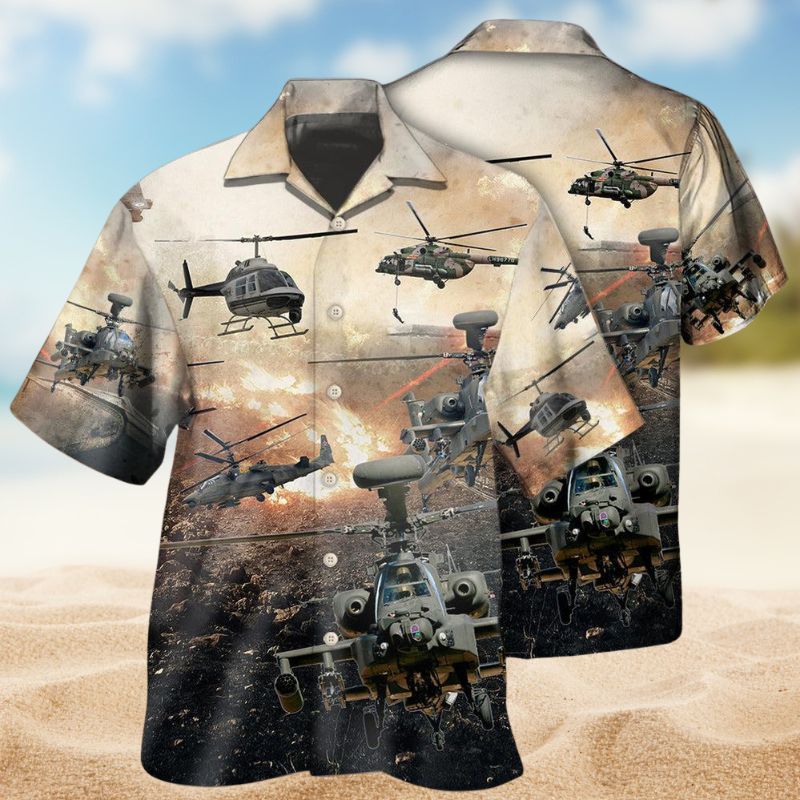 Helicopter Fire War Style – Hawaiian Shirt