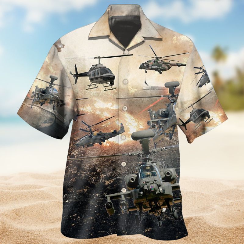 Helicopter Fire War Style – Hawaiian Shirt