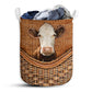 Hereford Cow Rattan Teaxture - Laundry Basket - Owls Matrix LTD