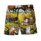 Hereford Cow Pastoral Landscape – Beach Short