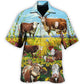 Hereford Cow Rustic Farm Landscape – Hawaiian Shirt