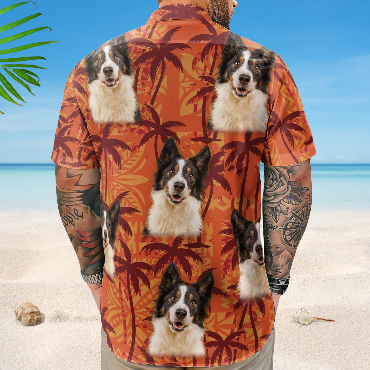 Custom Pet Funny Photo With Tropical Palm Trees - Custom Photo Hawaiian Shirt