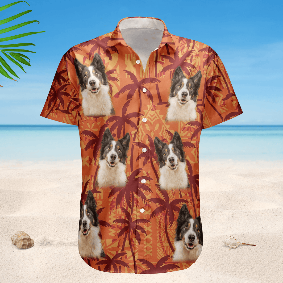 Custom Pet Funny Photo With Tropical Palm Trees - Custom Photo Hawaiian Shirt