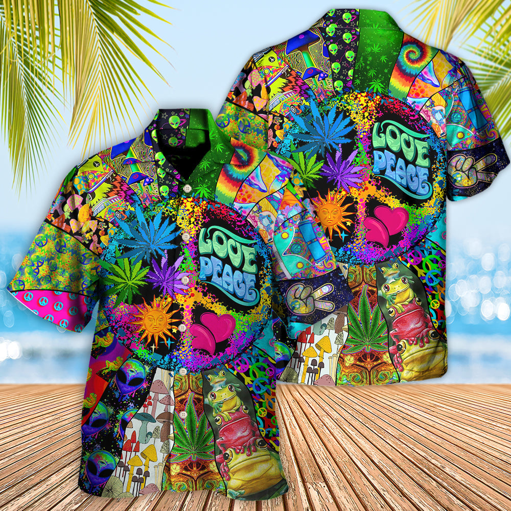 Hippie Alien Frog Mushroom Peace Life Color Limited Edition 8 – Hawaiian Shirt