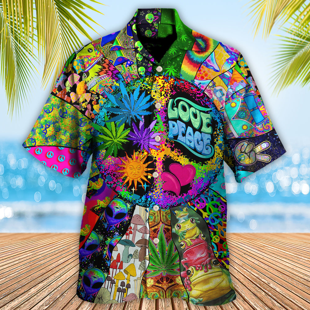 Hippie Alien Frog Mushroom Peace Life Color Limited Edition 8 – Hawaiian Shirt