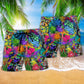 Hippie Alien Frog Mushroom Peace – Beach Short