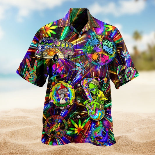 Hippie Alien Peace And Life Psychedelic Art Limited Edition – Hawaiian Shirt