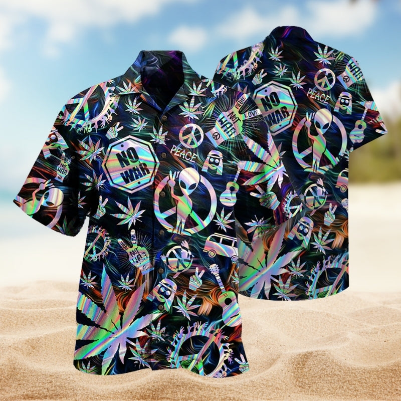 Hippie Alien Peace Life Colorful Limited Edition - Hawaiian Shirt