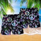 Hippie Alien Peace Colorful Life - Beach Short