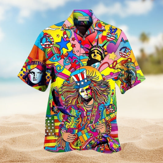 Hippie America Full Color Peace Limited Edition – Hawaiian Shirt
