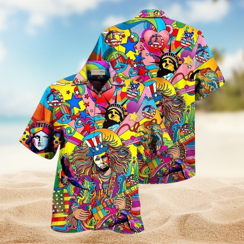 Hippie America Full Color Peace Limited Edition – Hawaiian Shirt