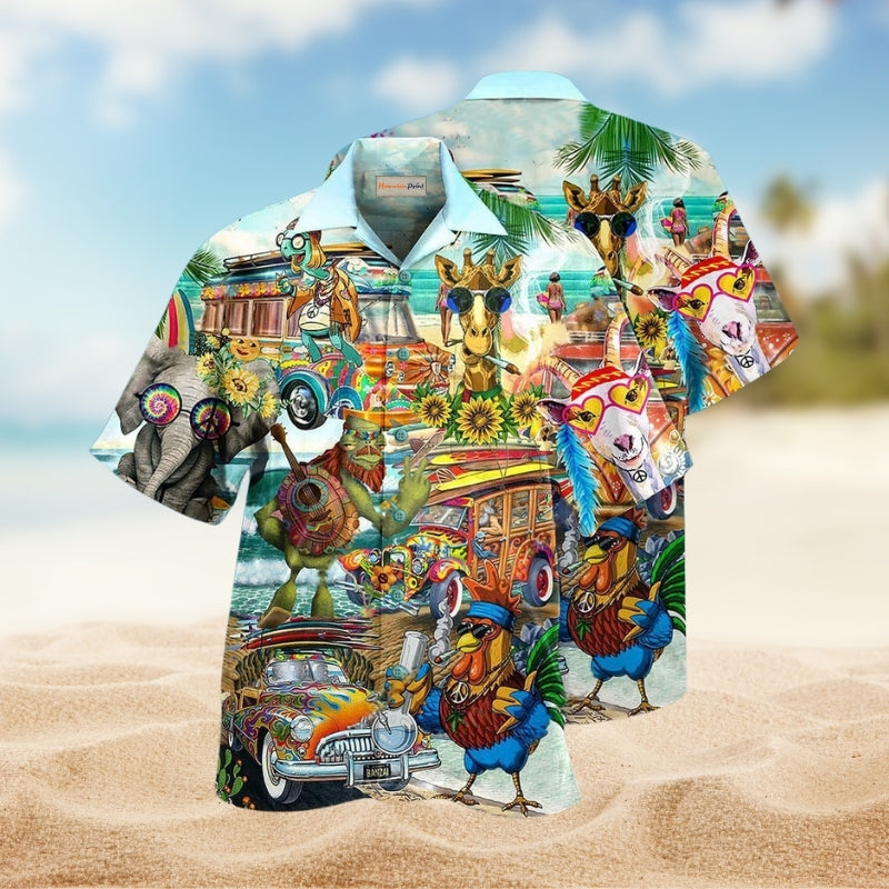 Hippie Animals Happy Together Limited Edition – Hawaiian Shirt
