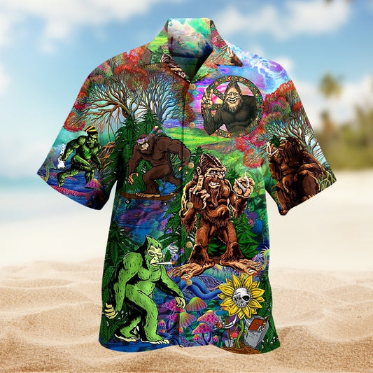 Hippie Bigfoot Peace And Freedom Colorful Limited Edition – Hawaiian Shirt
