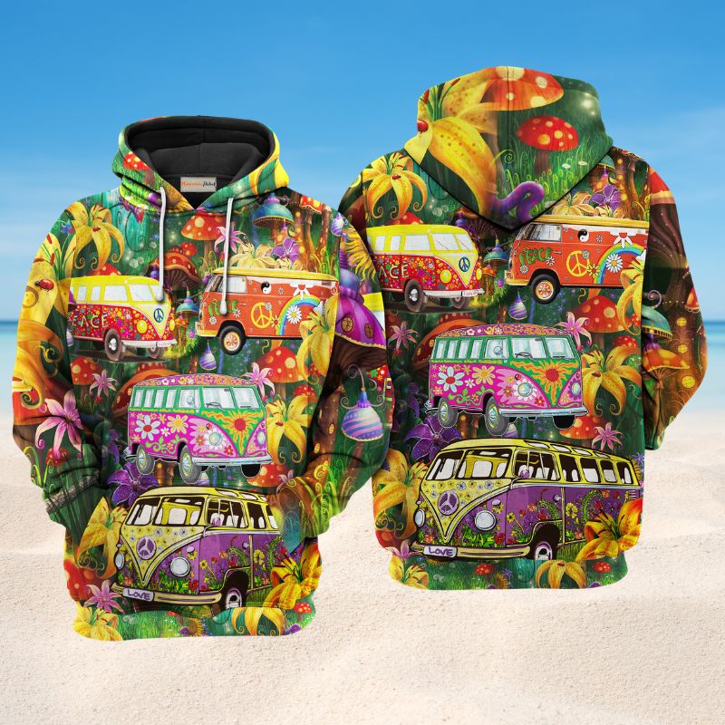 Hippie Bus Peace Life Art – 3D Hoodie