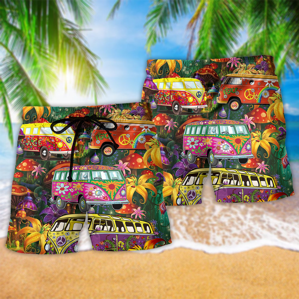 Hippie Bus Color Pattern – Beach Short