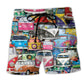 Hippie Colorful Car Peace Life Peace Time – Beach Short