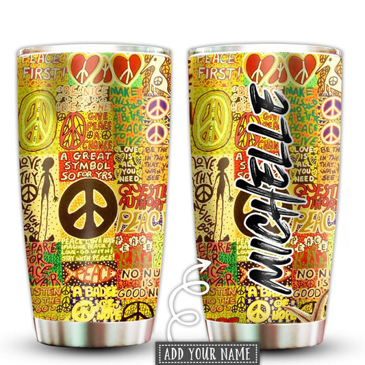 Hippie Great Symbol Pattern Personalized 20 Oz Tumbler