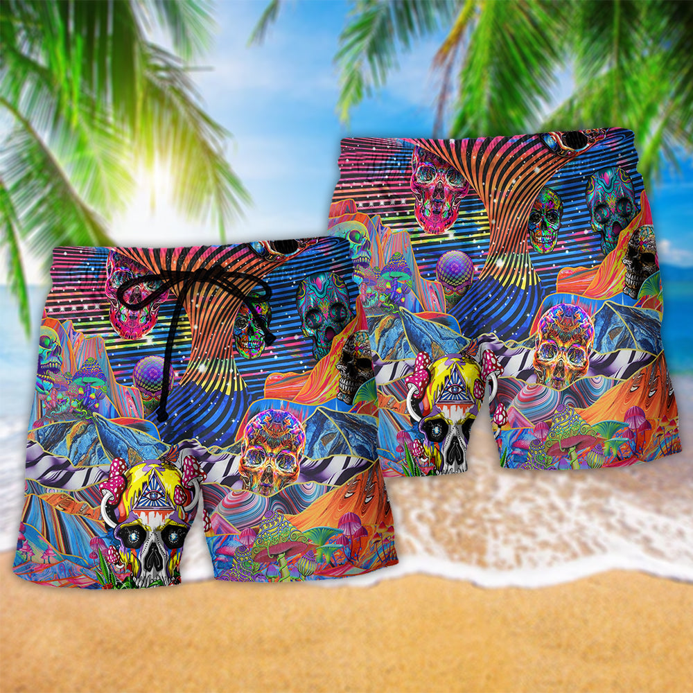Hippie Mushroom Love Life Art – Beach Short