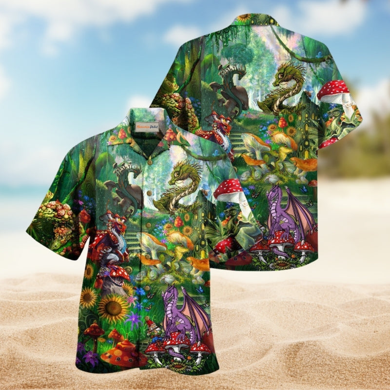 Hippie Magic Mushrooms Dragon Limited Edition – Hawaiian Shirt