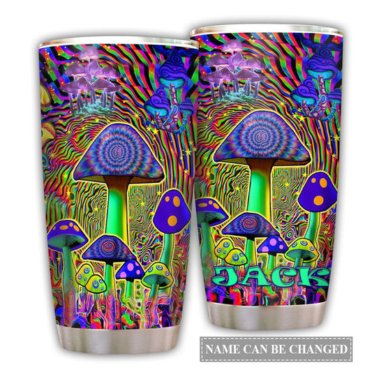 Hippie Mushroom Color Personalized 20 Oz Tumbler For Coffee Travel And Daily Use