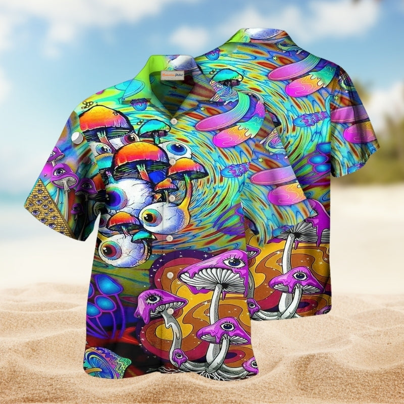Hippie Mushroom Eyes Color Style Limited Edition – Hawaiian Shirt