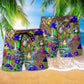 Hippie Mushroom Old Man Art - Beach Short