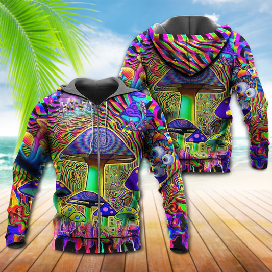 Hippie Mushroom Love Color Art – 3D Hoodie